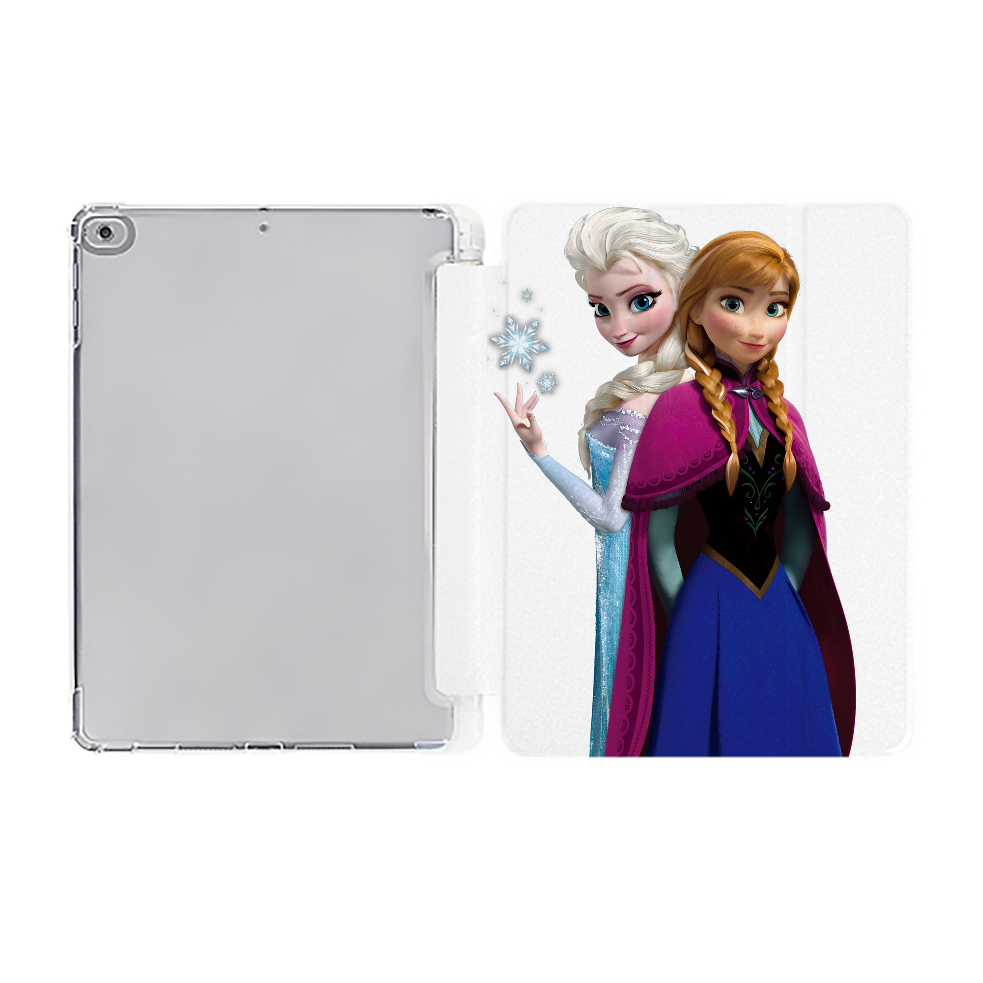 （画像用） アナと雪の女王 アンナ エルサ Frozen Anna Elsa IPad ケース ペン収納付き 三つ折りスタンド PUレザー×シリコン 対応機種9.5/10.5/10.9インチ
